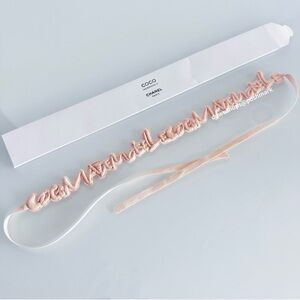 CHANEL Coco Mademoiselle Embroidered Letterings Decorative Ribbon Tie